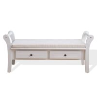 Banquette 2 tiroirs et assise rembourrée blanc--Blanc-Mobili Rebecca