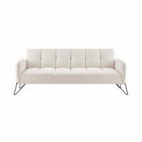 Banquette 3 places clic-clac en microfibre beige - vintex-Fibre-Marron-Maison et Styles
