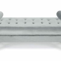 Banquette capitonnée velours argent-Velours-Argenté-Menzzo