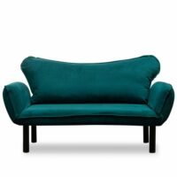 Banquette convertible bleu canard en tissu-Tissu-Bleu-Pier import