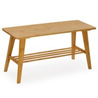 Banquette d'entrée en bambou avec étagère à chaussures 80x30x41cm--Marron-Wadiga