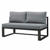Banquette de jardin noire en aluminium L128 x P75 x H64 cm-Aluminium-Noir-Au jardin de Chloé