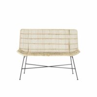 Banquette en rotin et métal-Métal-Beige-BERAH GETAH