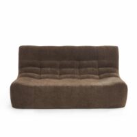 Banquette modulable 2 places tissu chenille marron-Tissu-Marron-Sorelh