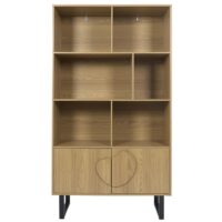 Bibliothèque 2 portes en bois marron-Bois-Marron-The Home Deco Factory