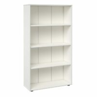 Bibliothèque 4 étagères Blanc--Blanc-Nateo Concept