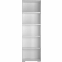Bibliothèque 5 étagères effet bois blanc-Bois-Blanc-Tectake