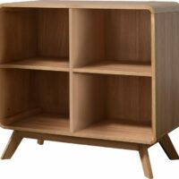 Bibliothèque à 4 éléments effet chêne-Chêne-Marron-Loft24
