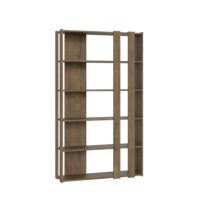 Bibliothèque effet bois noyer-Bois-Marron-Itamoby