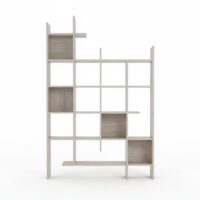 Bibliothèque effet travertin h188cm - beige--Beige-Drawer