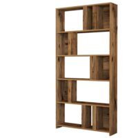 Bibliothèque en bois ''lima'' - 90 x 20 x 180 cm - noyer-Bois-Marron-Habitat & Jardin