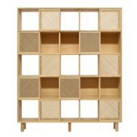 Bibliothèque en bois massif naturel - 10 portes - 160 cm Non verni-Bois-Marron-Naan Furniture