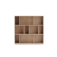 Bibliothèque en mélaminé chêne 117x119x32 cm-Chêne-Beige-Herdasa
