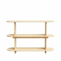 Bibliothèque en sapin beige 120 cm-Bois de Pin-Marron-Hannun
