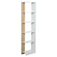 Bibliothèque moderne couleur blanc et chêne-Chêne-Blanc-Homcom