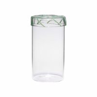 Bocal en verre bouchon vert-Verre-Transparent-Hübsch