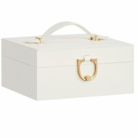 Boîte à bijoux 2 niveaux coffret à bijoux plateau amovible blanc--Blanc-SONGMICS