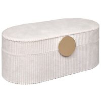 Boîte à bijoux de voyage velours côtelé blanc 13x10x25.5cm-Velours-Blanc-Five Simply smart