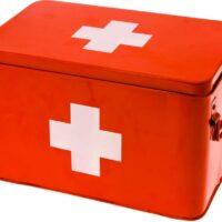Boîte à pharmacie rouge 21x19cm--Rouge-Present Time