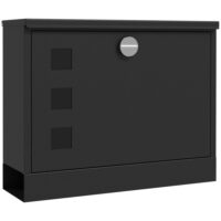 Boîte aux lettres extérieure verrouillable en métal gris anthracite-Métal-Noir-Homcom