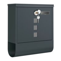 Boîte aux lettres murale avec serrure avec couvercle rotatif gris--Gris-SONGMICS