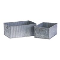 Boîte rangement métal argent 16x11-Madam Stoltz