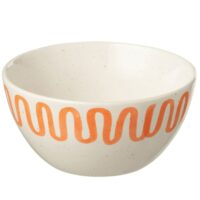 Bol courbe orange en porcelaine-Porcelaine-Blanc-Jolipa
