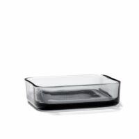 Bol rectangulaire en verre fumé gris 12x6cm-Verre-Gris-Serax