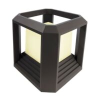 Borne d'éclairage de jardin en aluminium gris 27x25cm-Aluminium-Gris-Deko Light