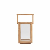 Bougeoir bois de teck recyclé marron 28x28x43cm-Teck-Beige-Bazar Bizar
