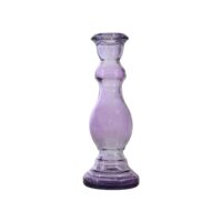 Bougeoir en verre recyclé parme 20 cm-Verre-Violet-Sensei Maison