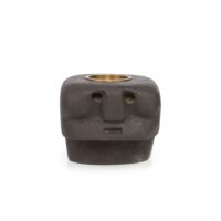 Bougeoir grès noir 10x10x9cm--Noir-Bazar Bizar