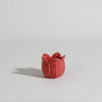 Bougeoir tulipe en céramique rose