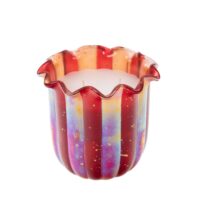Bougie andy  13 cm rouge en verre-Verre-Rouge-Amadeus