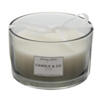 Bougie  parfumée 3 mèches teinte grise senteur ambre ø13x8cm-Altobuy