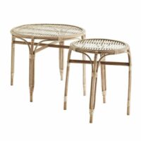 Bout de canapé bambou bois clair 59x59-Madam Stoltz