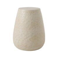 Bout de canapé en céramique martelé beige h40-Céramique-Beige-CAMIF