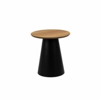 Bout de canapé rond en bois et métal noir d45-Métal-Noir-Hellin