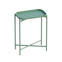 Bout de canapé vert en métal plateau rectangulaire-Métal-Vert-Pier import