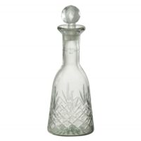 Bouteille avec bouchon en verre transparent 8x8x22 cm-Verre-Transparent-J-line
