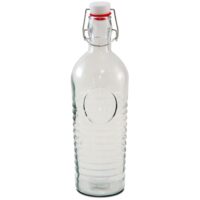 Bouteille d'eau en verre réutilisable bouchon clip 1l-Verre-Transparent-Wadiga