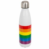 Bouteille isotherme en inox arc en ciel pride 500 ml-Inox-Blanc-Out of the blue