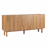 Buffet 3 portes en mélaminé 160 cm effet bois-Bois-Marron-Oviala