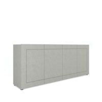 Buffet 4 portes effet bois gris cachemire 200x40x83