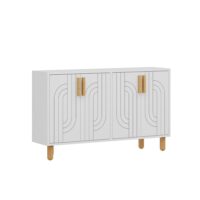 Buffet blanc 3 portes en bois 120 cm-Bois-Blanc-Hanah Home