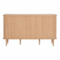 Buffet décor bois naturel 140 cm-Bois-Marron-Moloo