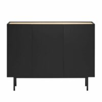 Buffet en bois 3 portes 3 tiroirs l110cm - noir-Bois-Noir-TEULAT