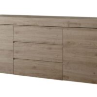 Buffet en mélaminé chêne foncé-Chêne-Marron-AQA DESIGN
