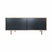 Buffet enfilade en manguier naturel et noir 2 portes-Bois de Manguier-Noir-Decoclico
