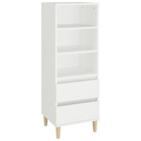 Buffet haut bois d'ingénierie blanc 40x36x110 cm-Bois-Blanc-Maison Chic